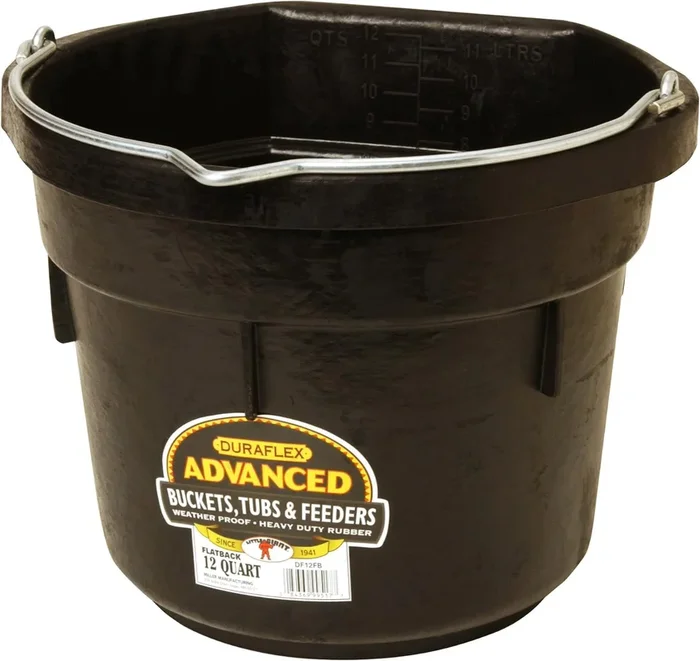 Flat-Back Rubber Bucket