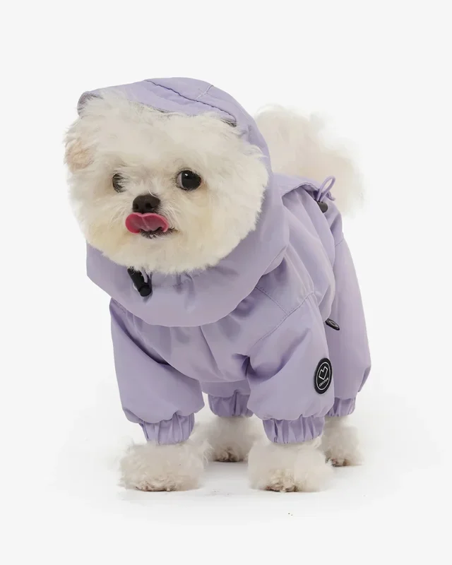 Fleece-Lined Winter Coverall for Dogs (in Black, Lavender or Tan)
