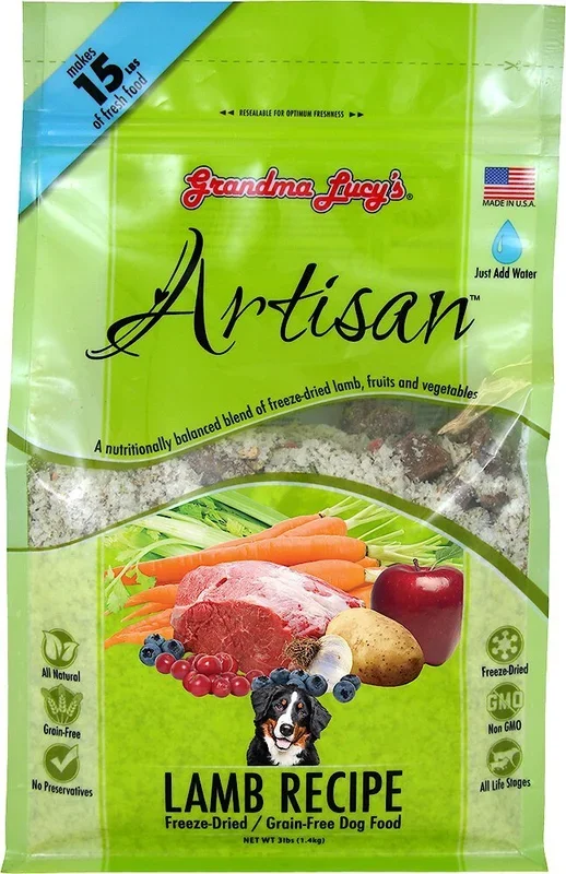 Grandma Lucy’s Artisan Lamb, Freeze-Dried Dog Food, 3-lb Bag