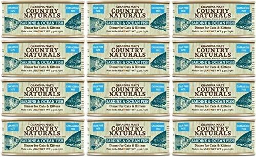 Grandma Mae’s Country Naturals Cat Pate Grain-Free Sardine Ocean Fish – 5.5 Oz – Case of 24