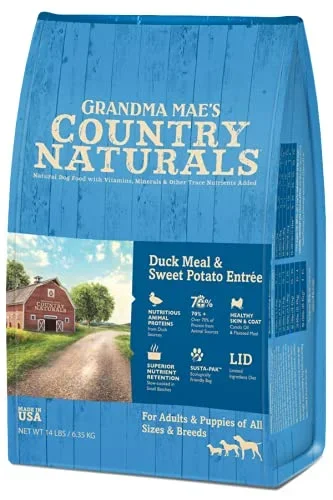 Grandma Mae’s Country Naturals Dog Duck Meal Sweet Potato – 14 lbs