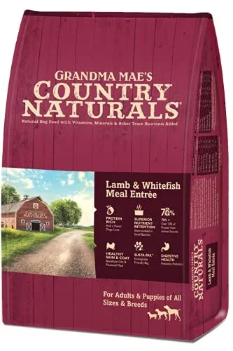 Grandma Mae’s Country Naturals Dog Lamb Whitefish Meal – 25 lbs