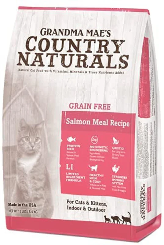 Grandma Mae’s Country Naturals Grain Free Dry Cat Food Salmon 18ea/9 oz