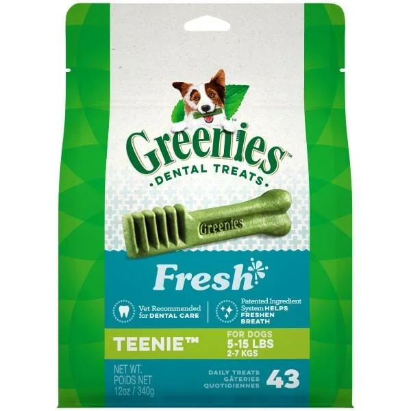 Greenies Teenie Fresh Treat Pack Dental Dog Treats – 12 oz