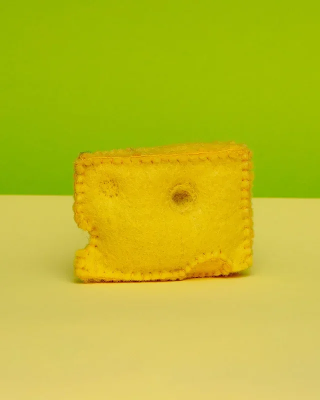 Hand Knit Swiss Cheese Cat Toy