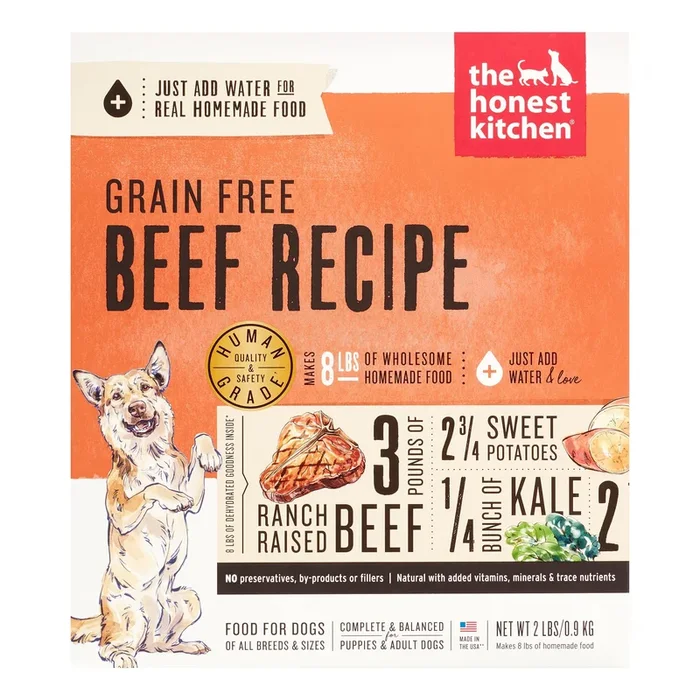 Honest Kitchen Grain-Free Beef Dehydrated Dog Food – 2 lbs BOX