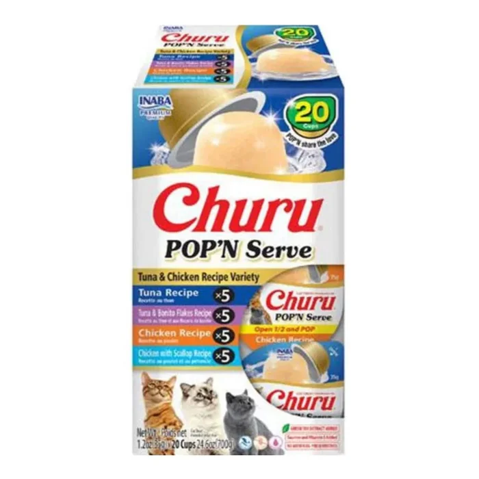 Inaba Churu Pop’N Serve Variety Pack Cat Treat Variety 24.6oz.