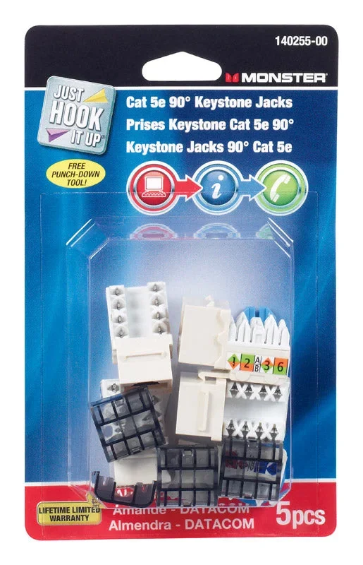 JACK CAT-5E 90 ALM 5PK