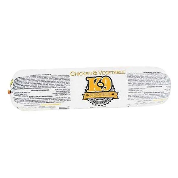 K-9 Kraving Frozen Food Frozen Chubs Chicken & Vegetable Dog Food – 1 lb Chub