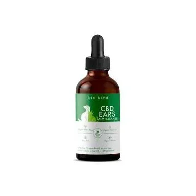 KIN + KIND CBD Calming Cat and Dog Ear Cleanser – 4 oz Bottle