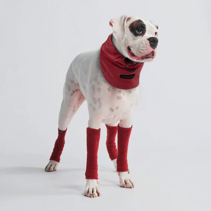 Leg Warmer and Earmuff Protector Set – Red