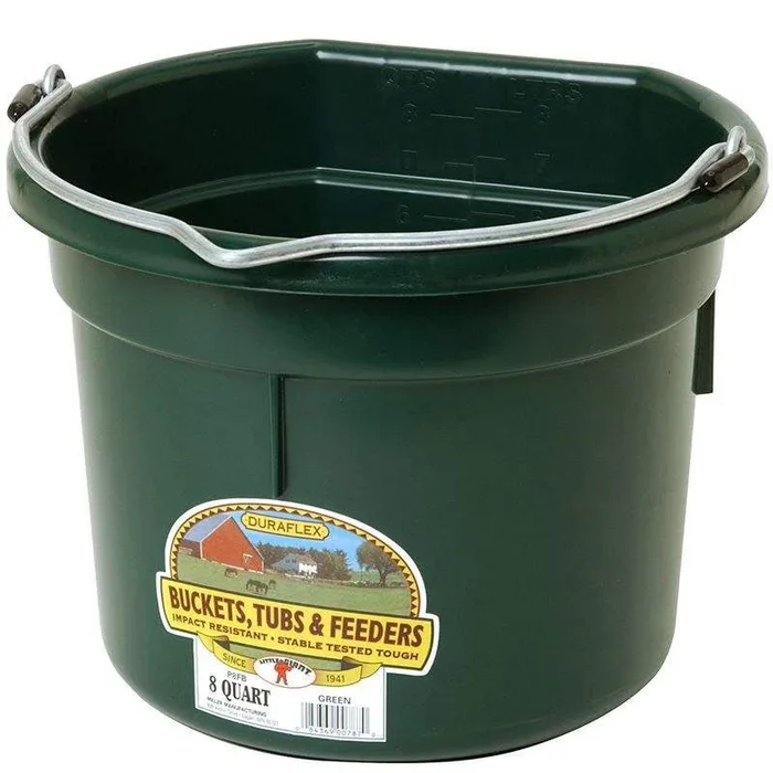 Little Giant Flat-Back Buckets – Impact-Resistant, Easy to Hang, 8 qt & 20 qt
