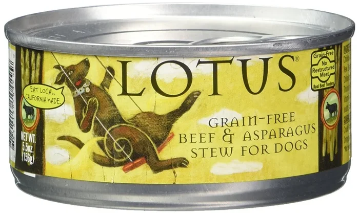 Lotus Stew Grain-Free Beef Asparagus Stew Canned Dog Food – 5.5 Oz – Case of 24