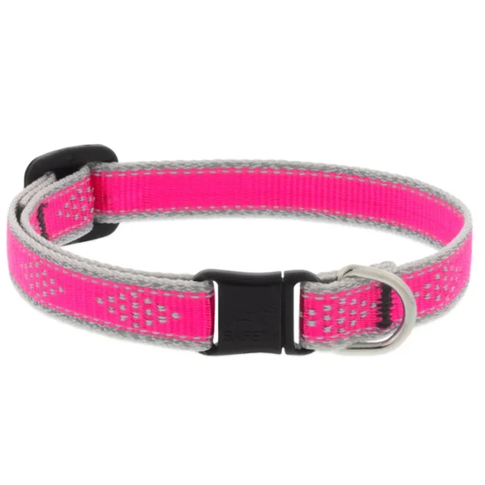 Lupine Reflective Safety Cat Collar 1/2″ Wide 8″-12″ Neck Size Pink Diamond