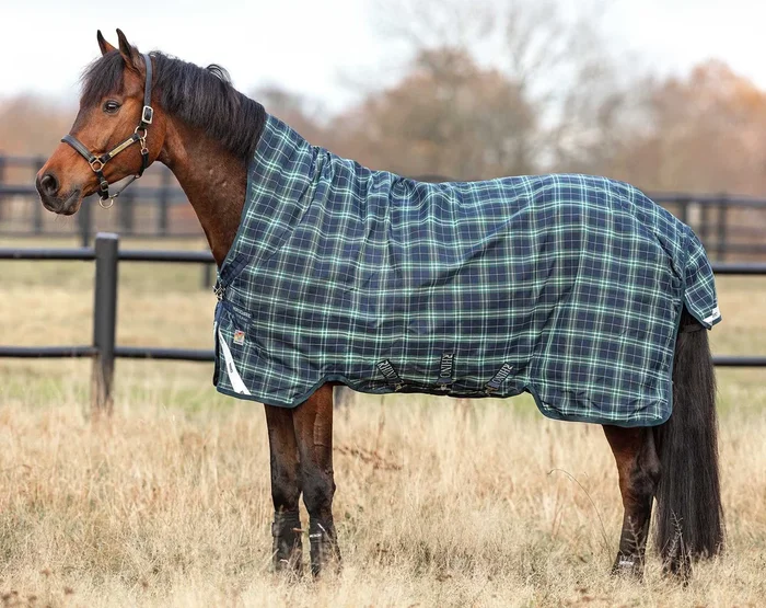 Manta para caballos resistente a cuadros Hunter Check de Rhino Wug con varias capas