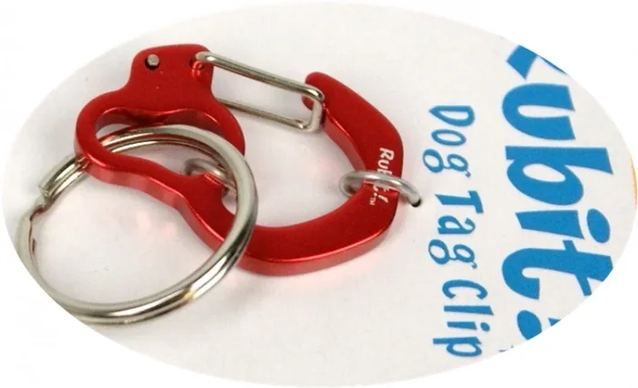 Medium Curve Aluminum Dog Tag Clip – Red
