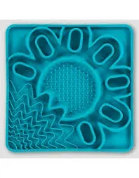 Messy Mutts Framed Silicone Interactive Licking Mat 10″ x 10″ Blue