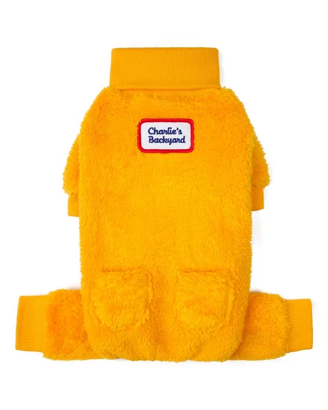Monster Fleece Warmer Dog Onesie in Yellow (FINAL SALE)