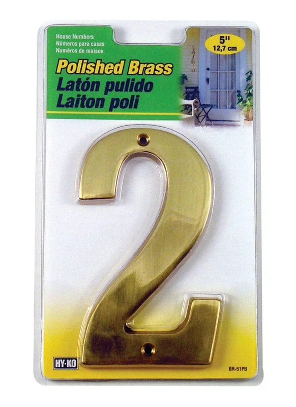 NUMBER 5″ POL BRS 2