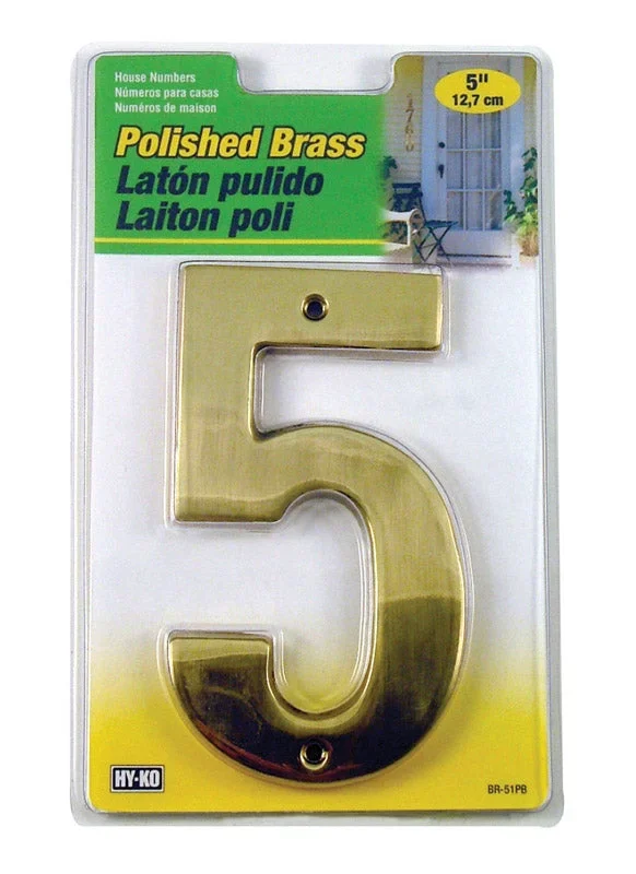 NUMBER “5” GOLD BRASS