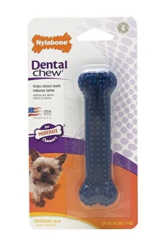 Nylabone Moderate Chew Dental Dog Bone – Chicken – Petite