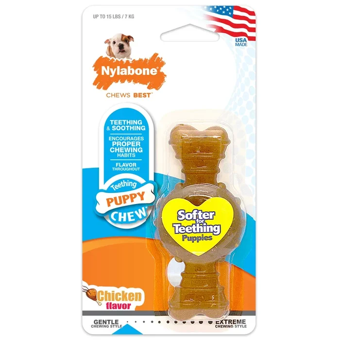 Nylabone Puppy Ring Bone Teething Toy for Puppies Chicken, 1ea/XS/Petite Up To 15 Lbs. 1 ct