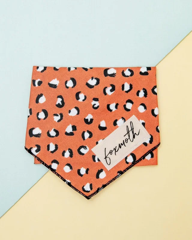 Orange Leopard Print Dog Bandana