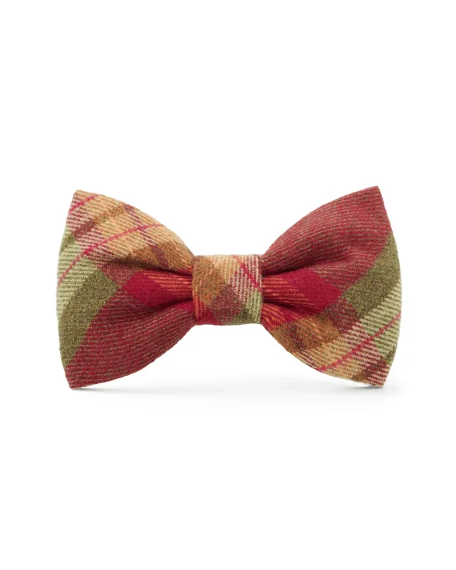 Orchard Plaid Flannel Dog Bow Tie (Made in the USA)