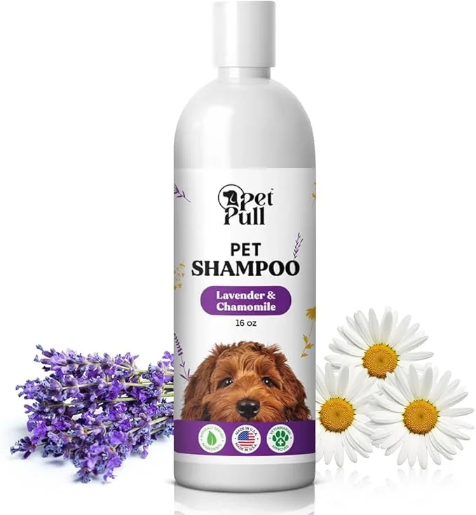 Pet Shampoo for Dogs – Plant-Based Dog Shampoo Cleanser – Dog Wash Pet Supplies for Pets with Lavender and Chamomile Scent – Safe and Gentle Sensitive Skin Dog Shampoo – Made in The USA 16oz