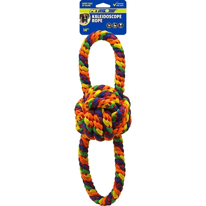 PetSport Kaleidoscope Rope Double Handle Knot Ball 14″ Dog Toy