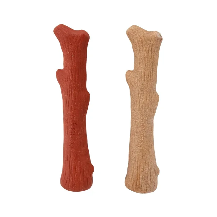 Petstages Dogwood Real Wood Blended BBQ-Flavor Chew Stick Fetch and Floating Dog Toy – 2 Pack – Medium