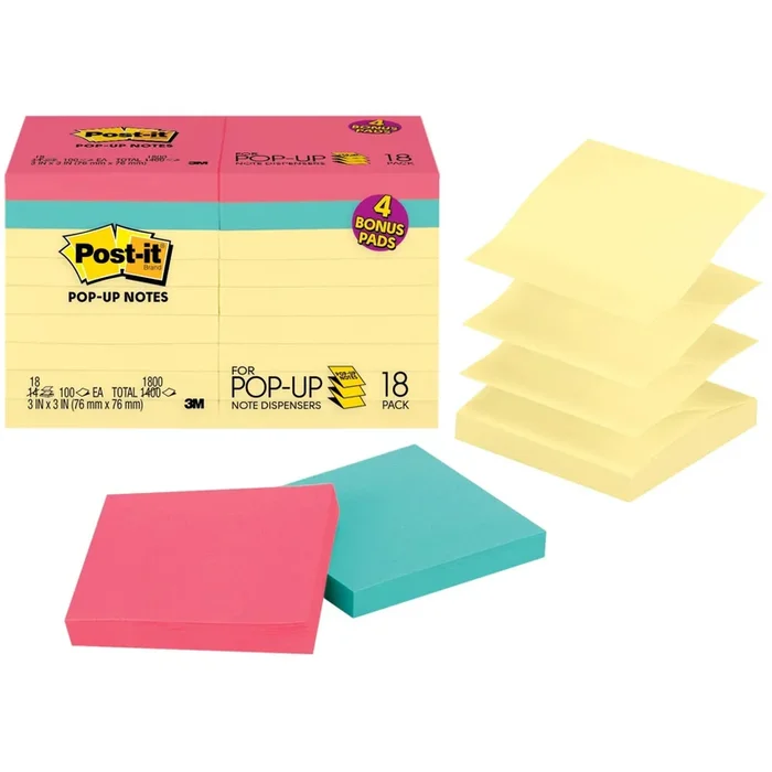 Post-it® Dispenser Notes – Assorted Colors – MMMR330144B