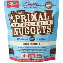 Primal Freeze-Dried Cat Food Nuggets Duck – 14 Oz