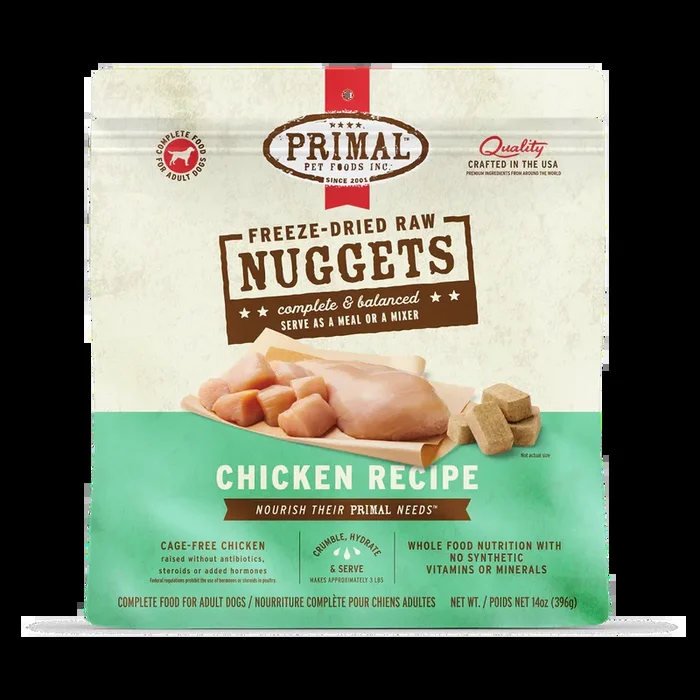 Primal Freeze Dried Raw Nuggets Dog Food – Chicken – 5.5oz Pouch