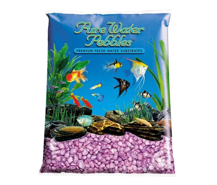 Pure Water Pebbles Premium Fresh Water Frosted Aquarium Gravel Lavender – 5 lbs – 6 Count