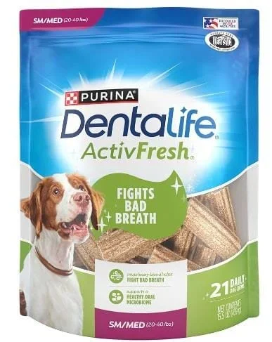 Purina DentaLife ActivFresh Dental Dog Chews – Small/Medium – 15.5 Oz – 4 Pack