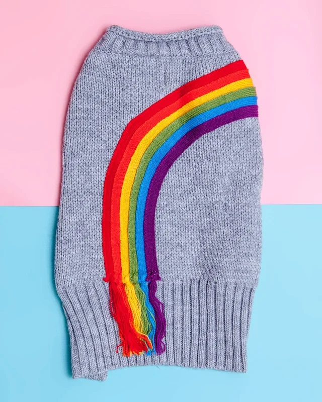 Rainbow Fringe Knit Dog Sweater (FINAL SALE)