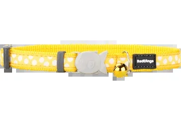 RedDingo Cat Collar Spots White on Yellow