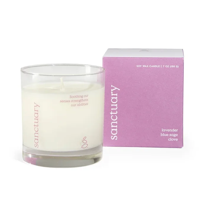 “Sanctuary” Soy Candle – Lavender, Blue Sage, and Clove