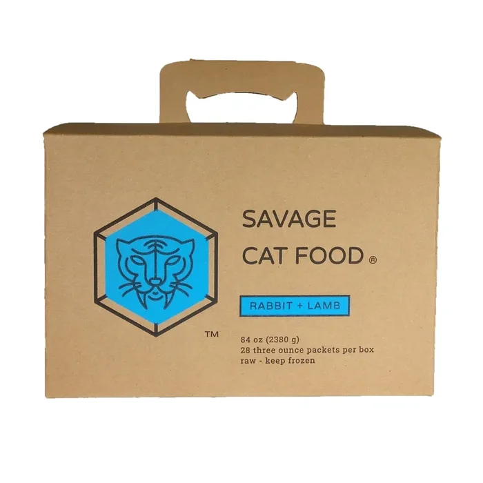 Savage Frozen Cat Food Food Rabbit – Large – 3 Oz – 28 Count
