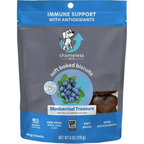 Shameless Pets, Shameless Soft Baked Dog Biscuits, 6 Oz, Blueberry/Mint