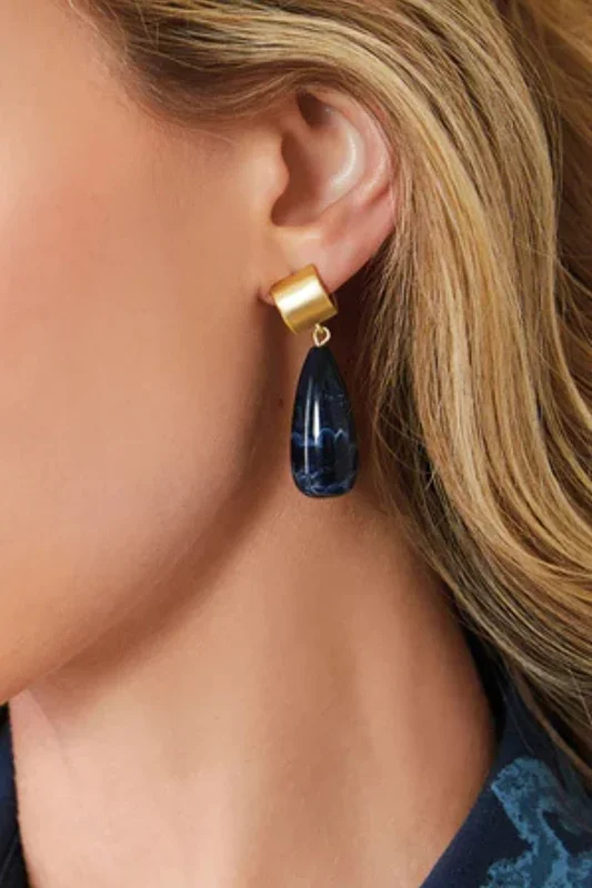 Spartina Dew Drop Earrings Navy