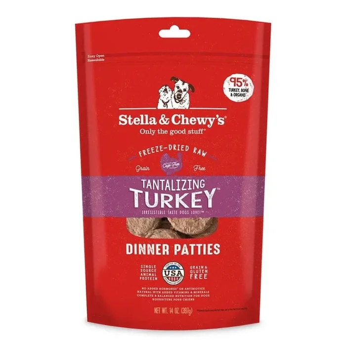 Stella & Chewy’s Freeze Dried Dinner Patties Turkey Dog Food (14oz)