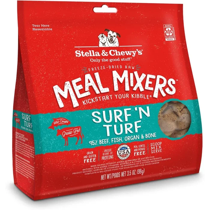 Stella & Chewy’s Freeze-Dried Raw Meal Mixers Surf ‘n Turf Dog Food 18oz