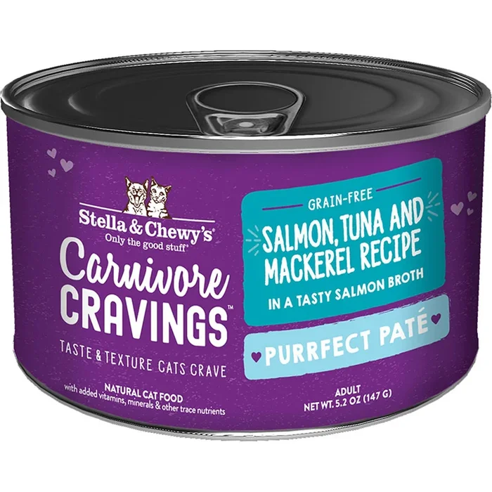 Stella and Chewys Cat Carnivore Cravings Pate Salmon and Tuna 5.2oz. (Case of 24)