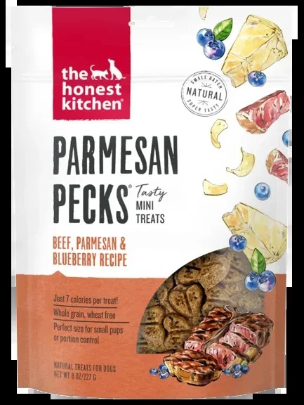 The Honest Kitchen Parmesan Pecks: Beef & Blueberry Dog Treats, 8oz