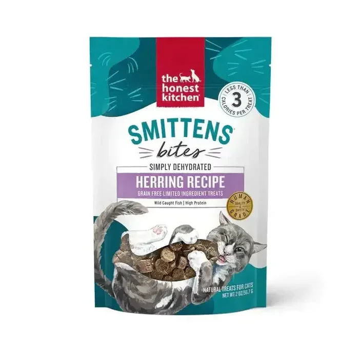 The Honest Kitchen Smittens Bites Simply Dehydrated Herring Recipe Natural Treats for Cats 2oz