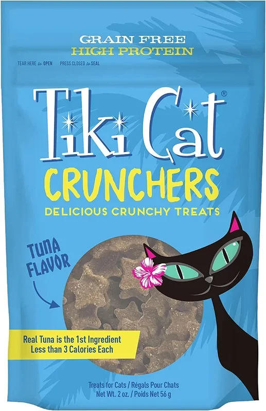 Tiki Cat Crunchers Tuna & Pumpkin Cat Food Toppers – 2 Oz Pouch – Pack of 6