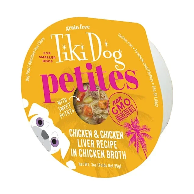 Tiki Dog Aloha Petite Cups Chicken Wet Dog Food Trays – 3 Oz Cups – 4 Pack