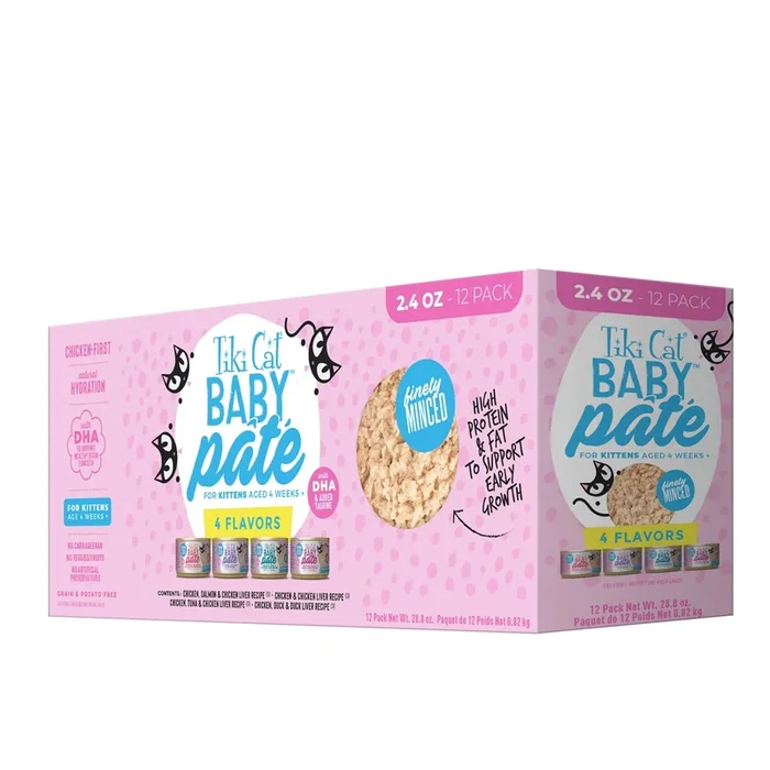Tiki Pet Cat Pate Kitten 2.4Oz Variety Pack
